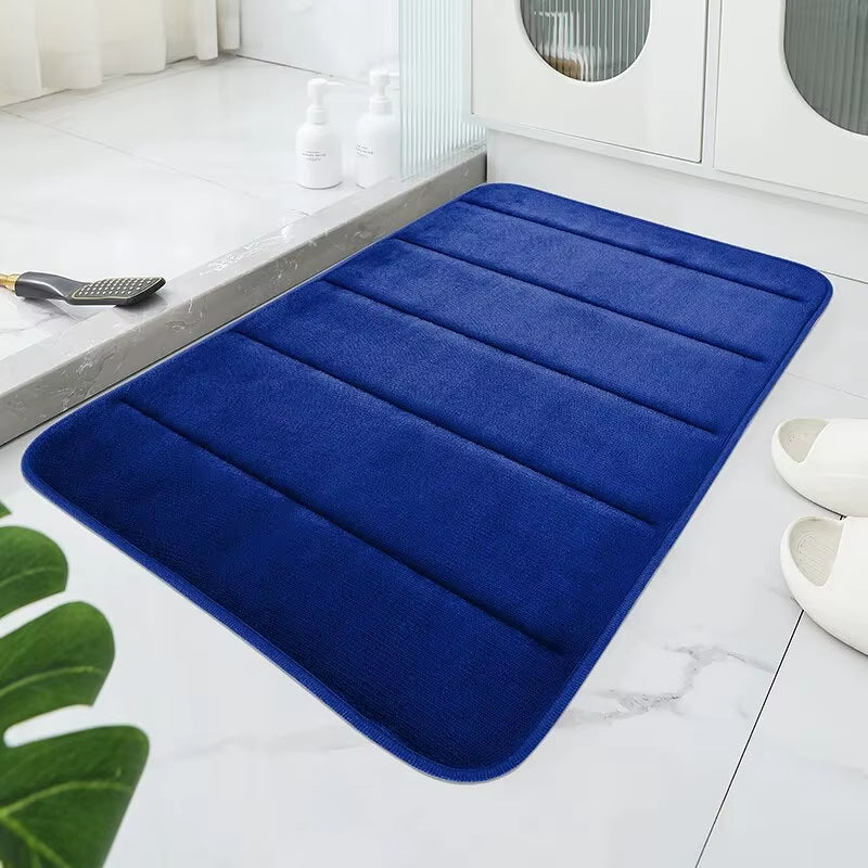 Bathroom Coral Velvet Anti-Skid Mat,Quick Water Absorption,Dry Machine Washing,Toilet Mat,Softcomfortable, Easy Mat Bathroom Use