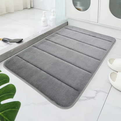 Bathroom Coral Velvet Anti-Skid Mat,Quick Water Absorption,Dry Machine Washing,Toilet Mat,Softcomfortable, Easy Mat Bathroom Use